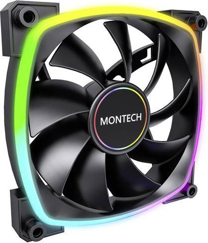 Montech AX140 PWM ARGB Gehäuselüfter, Schwarz, B/T/H: 14,0 x 14,0 x 2,5 cm - Bild 2
