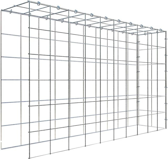 Gabiona C-Ring Anbaukorb Typ 4 in Silbergrau, Maschenweite 10 x 10 cm, B/T/H: 60 x 100 x 20 cm - Bild 1