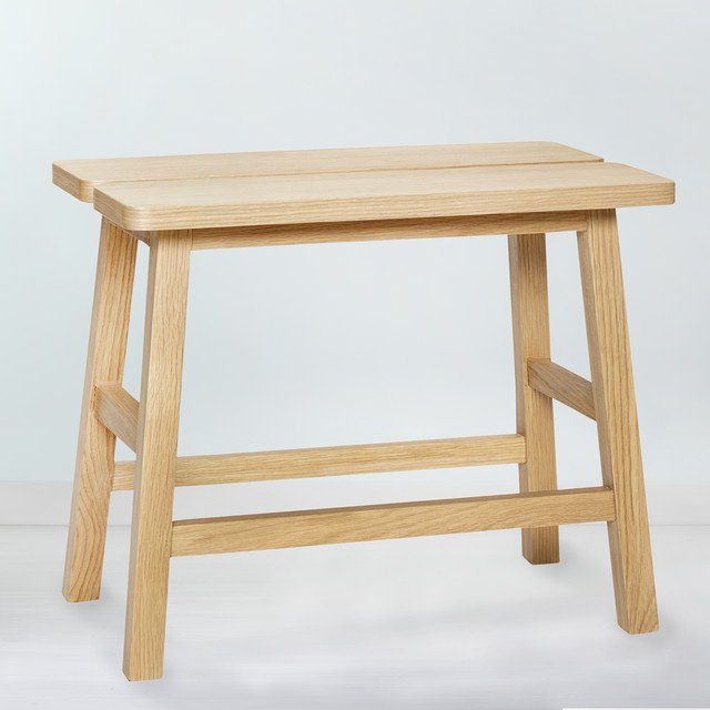 Hübsch Interior Hocker Ground aus Holz in Natur Braun und Beige, B/T/H: 50 x 45 x 30 cm - Bild 1