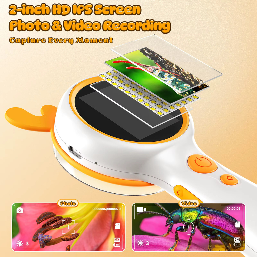 Aikokkl Kid MicroCam 2-in-1 Kindermikroskop und Kamera, HD Foto und Videos - Bild 3