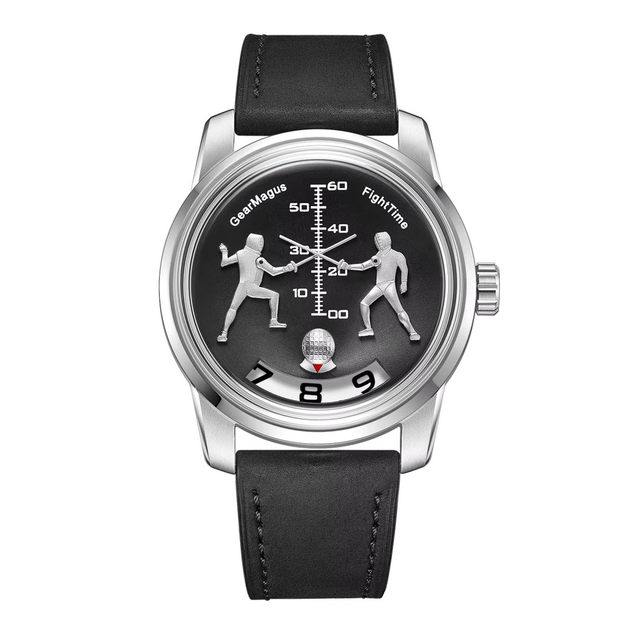 OBLVLO Armbanduhr Automatik, Edelstahl, Leder, 42 mm, Herren - Bild 2