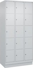 C+P Schließfachschrank Classic PLUS mit Sockel, 3 Abteile, Grau, B/T/H: 90 x 50 x 195 cm - Bild 1
