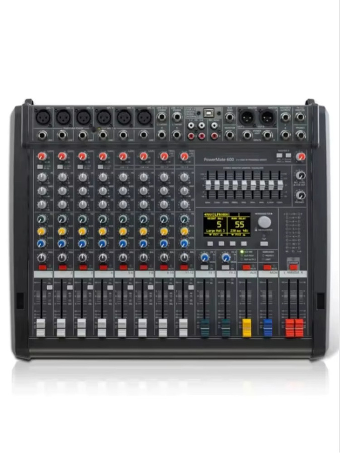 1:1 Powermate PM600-3 Aktives Audio-Mischpult in Schwarz mit 6+2 Kanälen und 2x1000W 4Ω Professionelles DJ-Bühnen-Aktivmischsystem - Bild 4