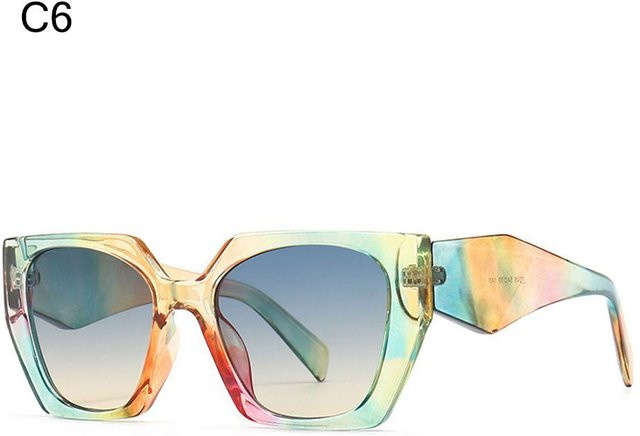 Yiran Health & Beauty Sonnenbrille, Unisex, Vollrand, Quadratisch, Kunststoff, White, Multicolour - Bild 1