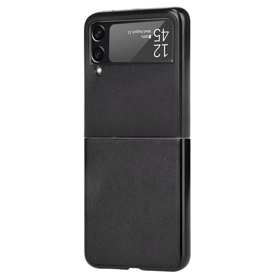 Samsung Galaxy Z Flip Schutzhülle im Business-Style mit Retro Litchi-Textur, stoßfest und dünn, Farben: Schwarz oder Braun - Bild 4