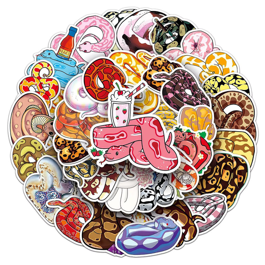 Rspctou Cartoon-Schlangen-Aufkleber, wasserfeste Dekorations-Sticker, multicolor - Bild 2