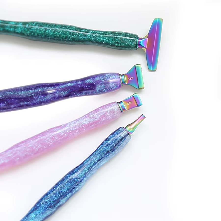 LEIYULY Ersatz-Stiftköpfe für 5D Diamantmalerei aus Metall und Kunststoff mit Kleber-Ton in Lila und Multicolour für DIY Kunsthandwerk - Bild 3