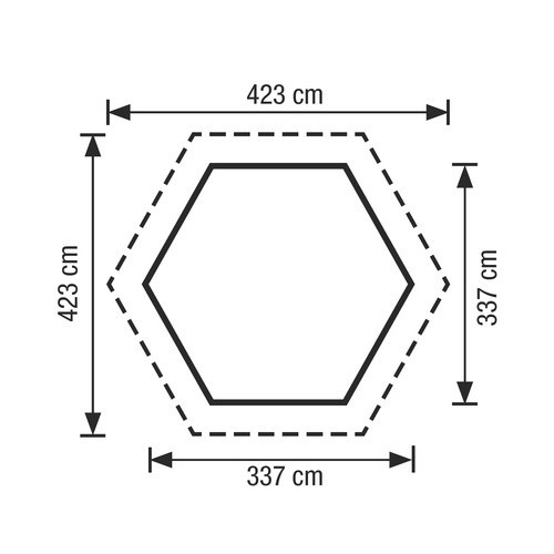 PALMAKO Pavillon Betty 1 in braun mit Spitzdach und sechseckiger Form, B/H/T: 423 x 313 x 423 cm - Bild 2