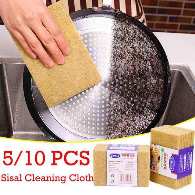 Meltset Sisal Küchenreinigungstuch aus Naturfasern, beige, 5 oder 10 Stück - Bild 1