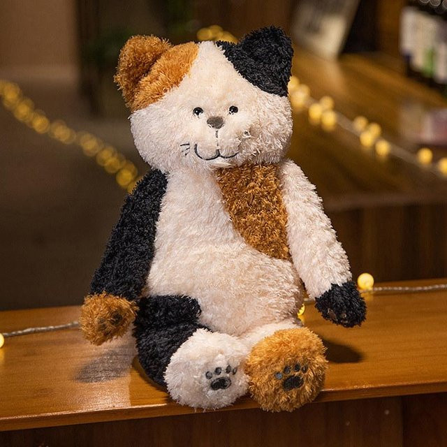 Kidsly Kawaii Katzen Plüsch Beinpuppen, Tee Reis Katze Stofftiere, braun, 50cm, ab 14 Jahren - Bild 1