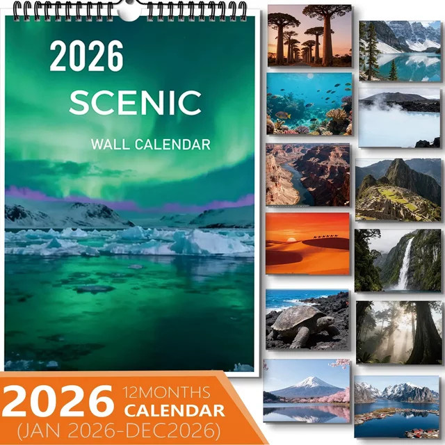 Monatlicher Kalender mit Naturmotiven in Mehrfarbig, ideal als Dekoration oder Geschenk - Bild 1