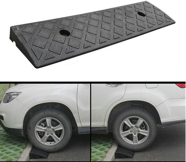 DAZZLEEX Kunststoff-Kombi-Rampe in Schwarz, rutschfeste Schwellenrampe für Autos, Höhe: 3 cm - Bild 1