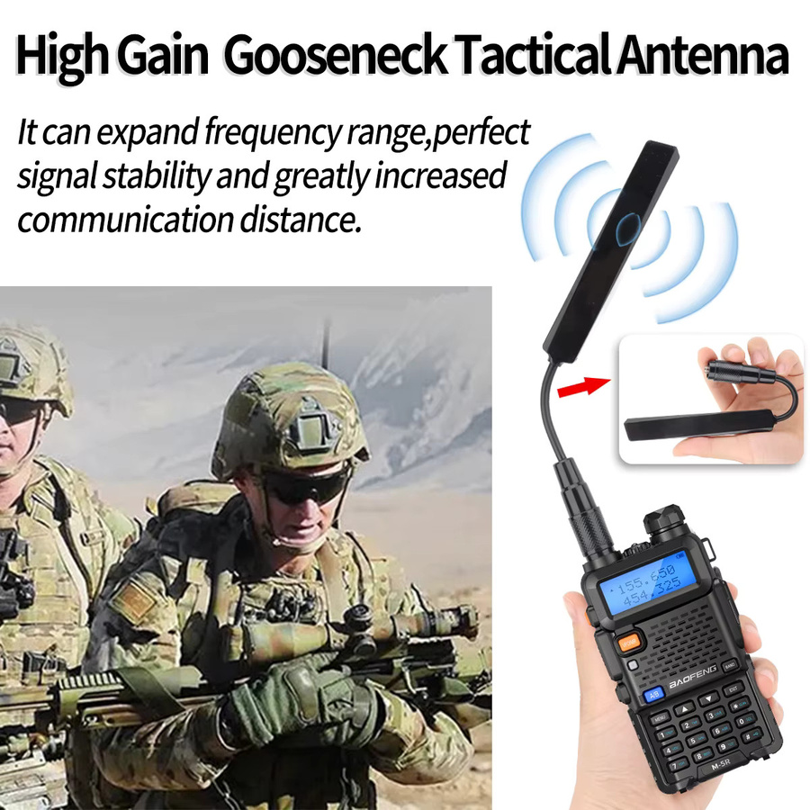 ABBREE AR-188 SMA-Buchse Dualband 144/430 MHz in Schwarz für Baofeng UV 5R 5RH 21 Pro und Quansheng UV K5 K5(8) Walkie Talkie Amateurfunk - Bild 4