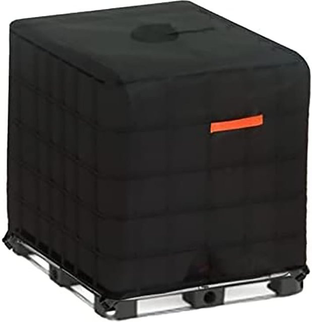 MY·BAKERMAN IBC Tote Cover Schutzabdeckung für 1000l Wassertank, wasserdichtes 420D Material mit Reißverschluss, Farbe: Schwarz - Bild 1