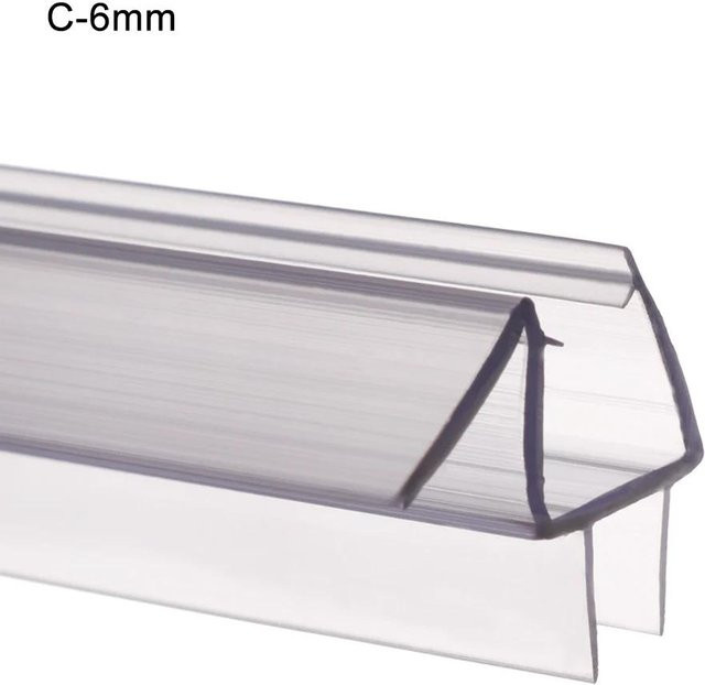 YULIN PVC Dichtungsstreifen Transparent für Duschwand und Glastür als Wasserschutz und Wetterleiste - Bild 1