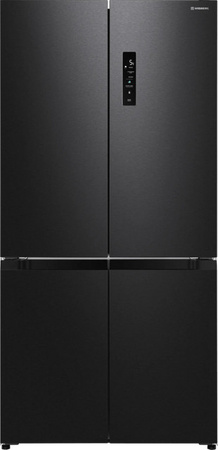 Wisberg WBCDND503DB Multi-Door No-Frost Kühl-Gefrierkombination in Schwarz, freistehend