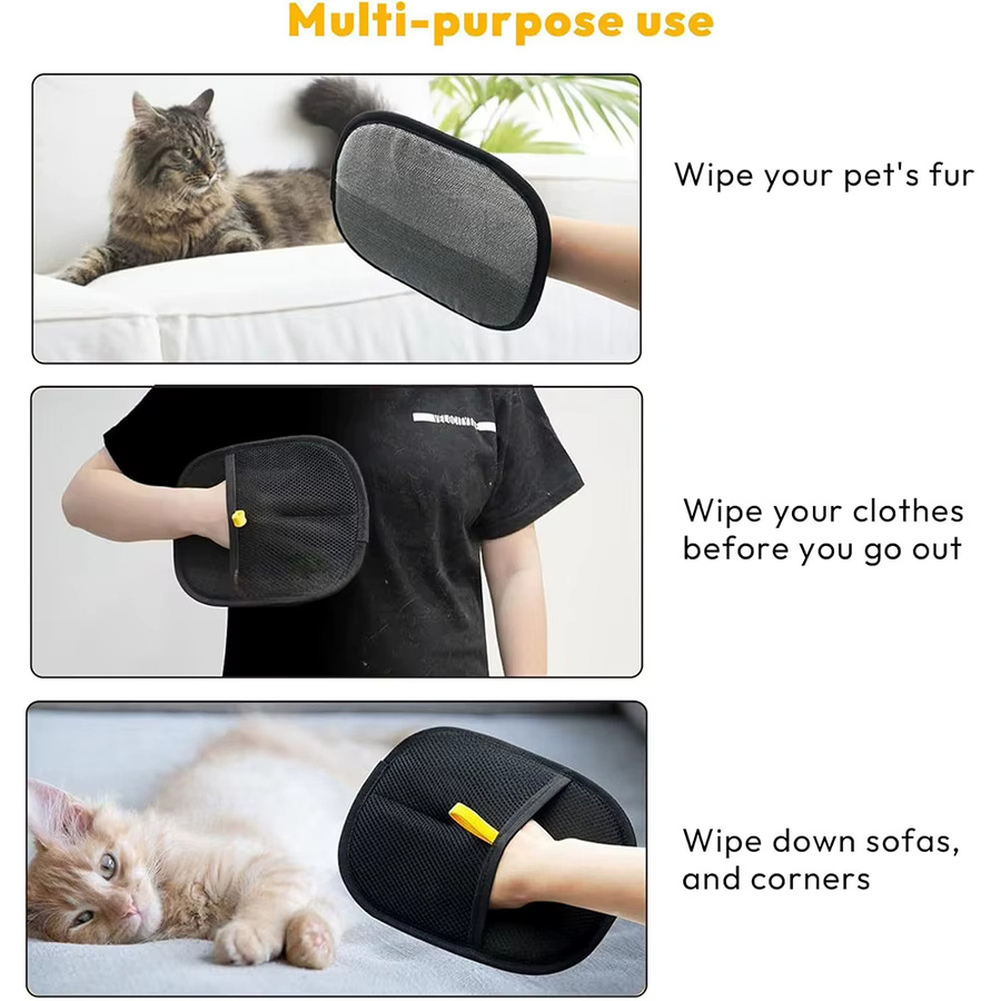 APWIKOGER Tierhaarentferner-Handschuh in Schwarz zur Fellreinigung für Hunde und Katzen sowie für Sofas und Teppiche - Bild 5