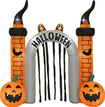 Outsunny Aufblasbarer Halloween Torbogen mit LED, Geister und Kürbis, Orange, 322 cm