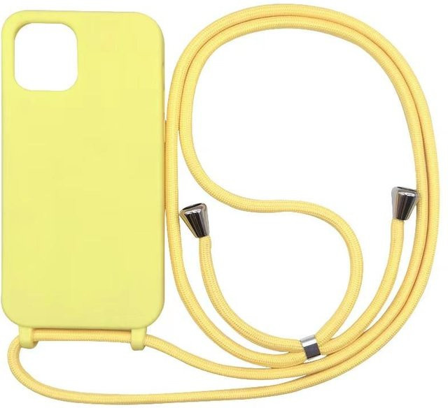 Stoßfeste Silikon Handyhülle mit Crossbody Lanyard für iPhone, Farbe: Beige - Bild 1