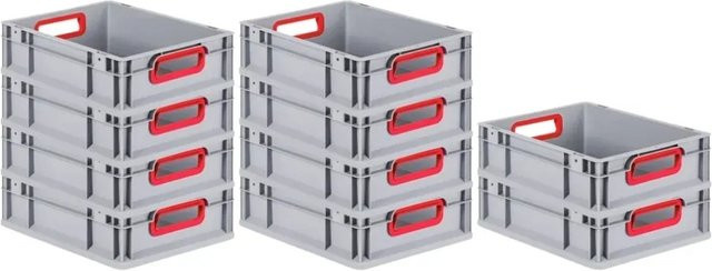 PROREGAL Spar Set 10x Eurobox Nextgen Color Transportboxen mit Griffen, Gelb, H x B x T: 12 x 40 x 60 cm, 23 Liter - Bild 1