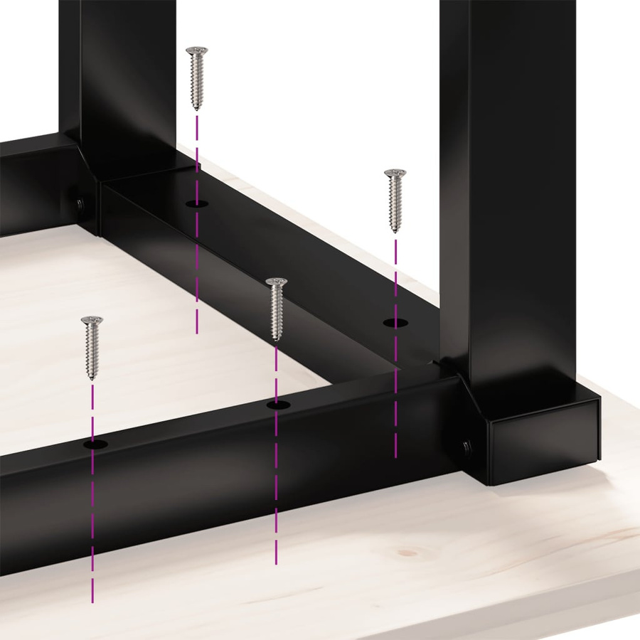 vidaXL Couchtisch-Gestell in O-Form aus pulverbeschichtetem Stahl in Schwarz, B/T/H: 140 x 30 x 43 cm - Bild 4