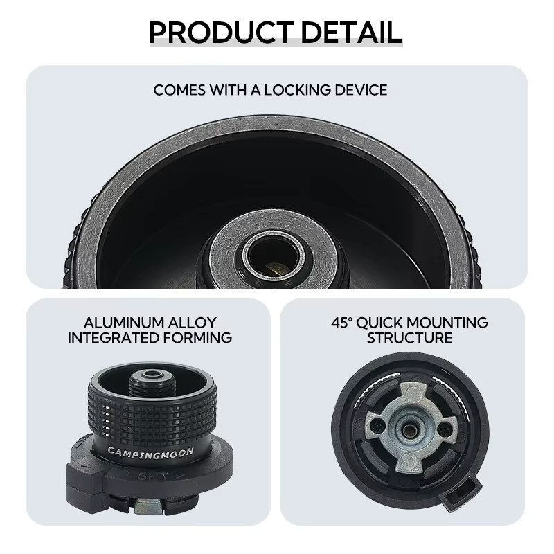 CAMPINGMOON Adapter für Alpine Flachgastank zu Kartuschenofen, Gas-Tankkonverter für Camping und Outdoor, Schwarz - Bild 4