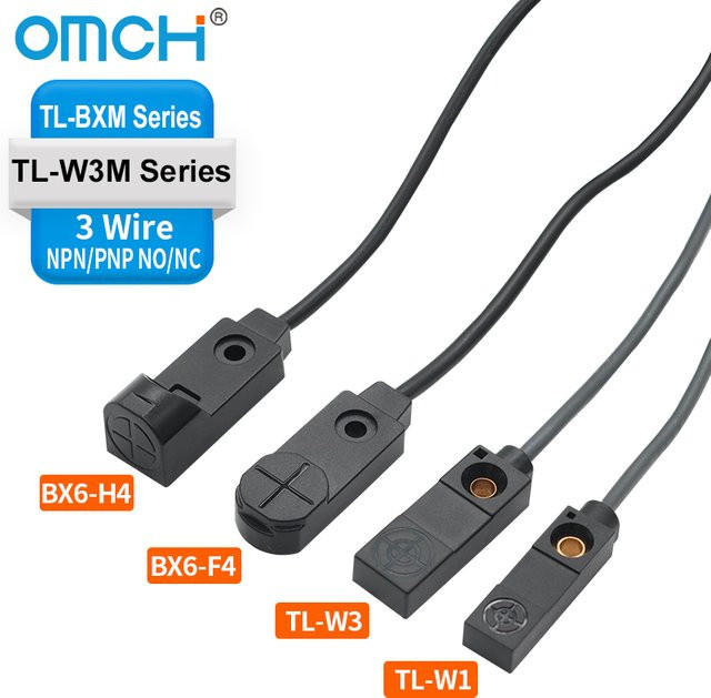 OMCH TL-W3-Serie induktiver Näherungssensor, DC 3-Draht Metallerkennung, NPN/PNP, Farbe: Schwarz, nicht bündig, 3 mm und 4 mm Auslöseabstand - Bild 1