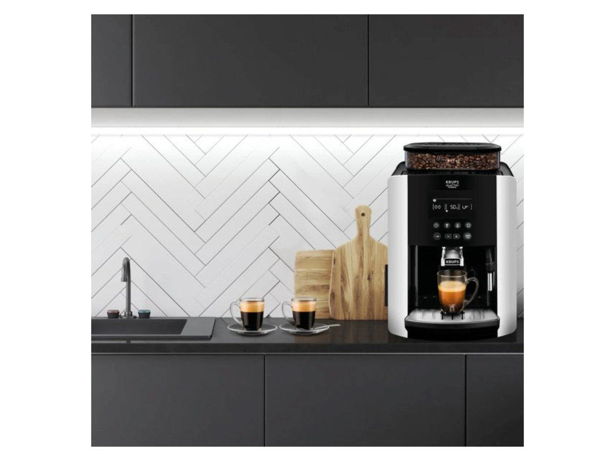 Krups Kaffeevollautomat Arabica Display Quattro Force EA8178 in Schwarz und Silber mit Milchdüse - Bild 3