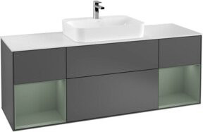 V&B Waschtischunterschrank Finion in Anthrazit lackiert, B/T/H: 160 x 60 x 50,1 cm - Bild 1