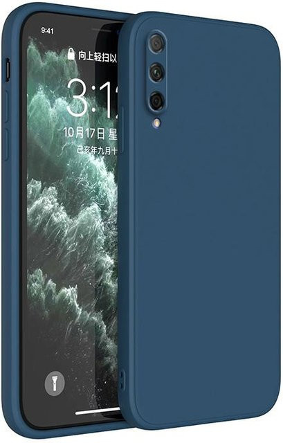 Original Silikon Handyhülle für Samsung A30S, A50, A50S und A70 in Matt-Optik, erhältlich in Schwarz und Blau - Bild 1