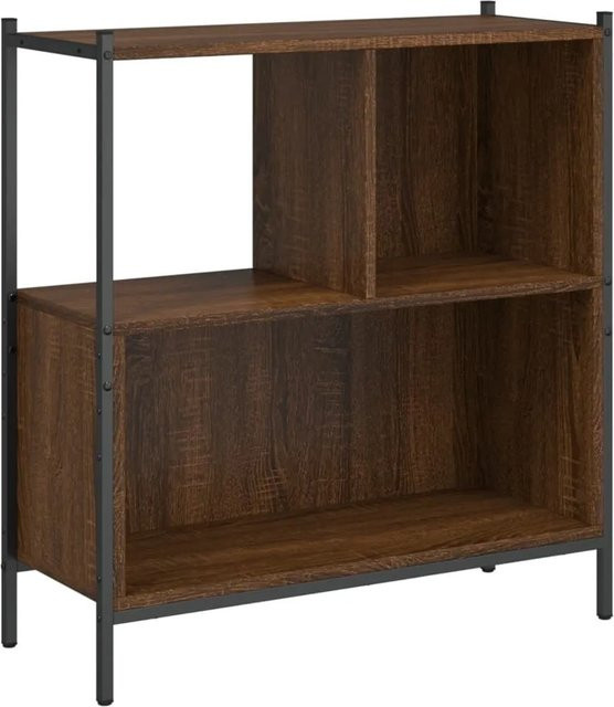 vidaXL Bücherregal in Braun im Industrial-Design aus Holzwerkstoff und Metall, B/T/H: 72 x 28 x 77,5 cm - Bild 1