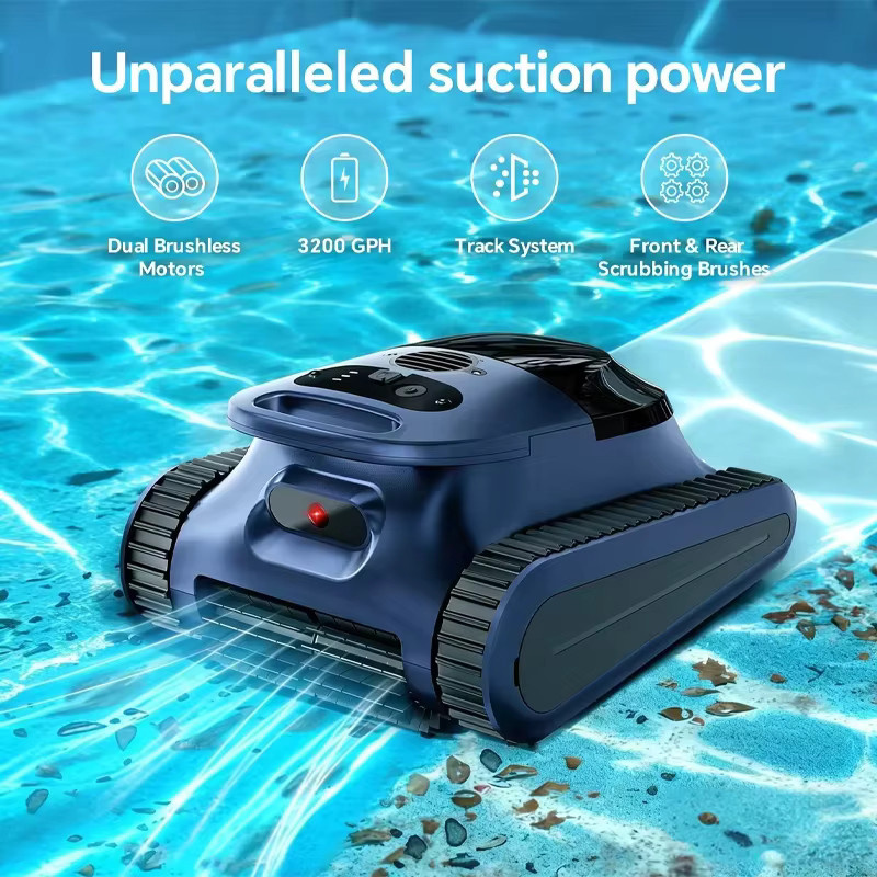 Seauto Roboter-Poolsauger in Blau mit Wandkletterfunktion und 210 Minuten Laufzeit für Poolflächen bis 2000 Quadratfuß - Bild 3