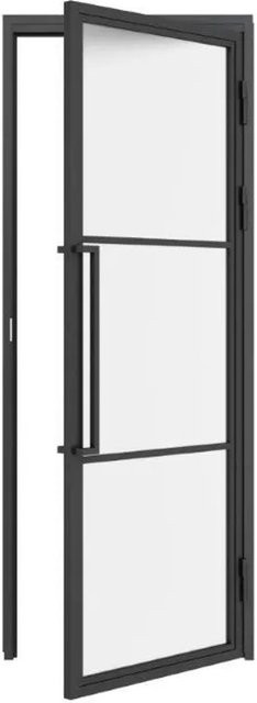 inova Loft Glastür Komplettset mit Zarge und Beschlag in Schwarz, Satiniert, 3 Felder, DIN Rechts, B: 70,9 cm, H: 197,2 cm - Bild 1