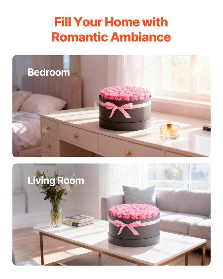 Forever Flowers von Buying Solutions, MB: 50 konservierte Rosen in Pink als ewiges Blumenbouquet in einer Schachtel - Bild 2
