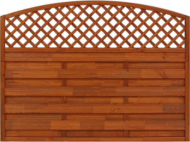 Sichtschutzzaun Element Andrewex aus Kiefernholz in Teak Bordeaux, B: 120 cm, H: 180 cm - Bild 1