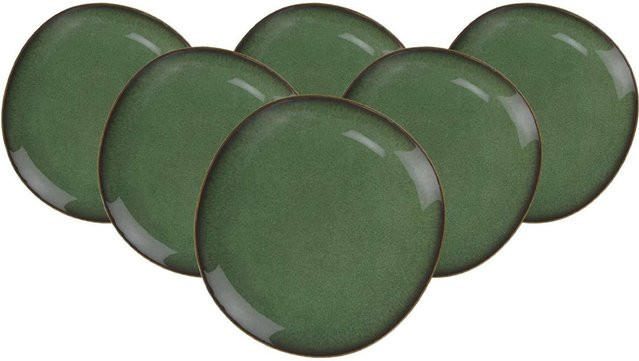 Villeroy & Boch like. Brotteller Lave Grün, 6er Set, B: 17,6 cm, T: 16,8 cm - Bild 1