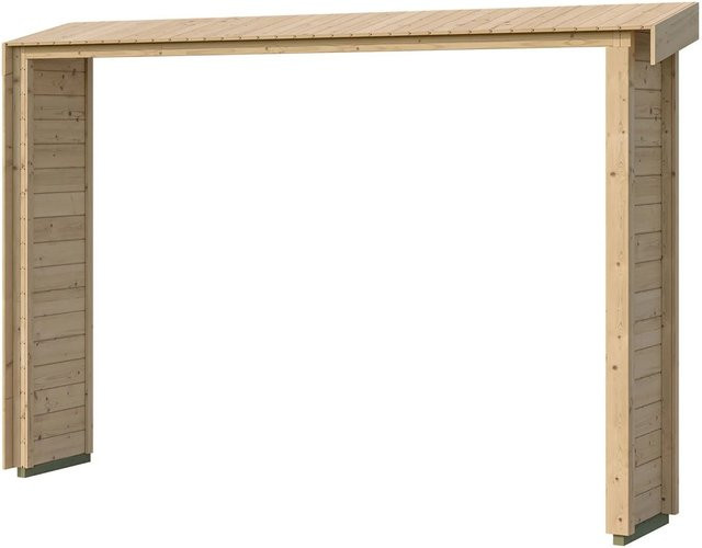 Weka Anbaudach Killarney für Gartenhaus, Farbe: Braun, B/T/H: 314 x 50 x 211 cm - Bild 1