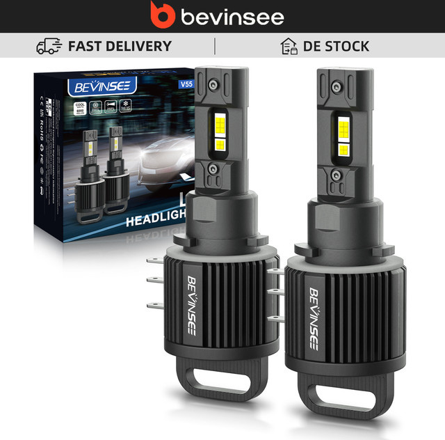 BEVINSEE H15 LED-Autoscheinwerferlampen 110W mit 11000LM Superhell Fernlicht und Tagfahrlicht für VW Golf MK7/6 und Audi A3 A5 A6 - Bild 1