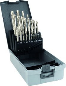 GÜHRING Kurz-Nut-Bohrer-Satz D338 HSS-Co8% TiAlN in Silber, Durchmesser 1,0-10,5 mm in 0,5 mm Schritten - Bild 1