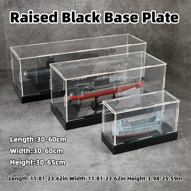 CorMake Acryl-Vitrine mit Staubschutz, Schwarz und Transparent, B: 15 cm, T: 60 cm, H: 65 cm - Bild 1