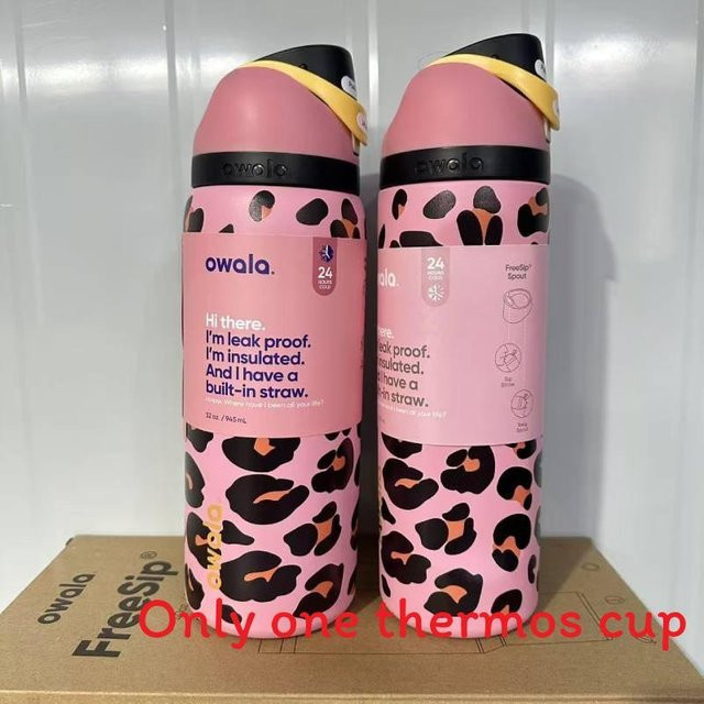 Owala Edelstahl-Wasserflasche mit Vakuumisolierung für Sport und Reisen, Multicolour Pink, 946 ml - Bild 1