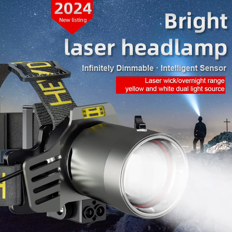 ESMARTER Wiederaufladbare High Power Sensor Scheinwerfer Kopf-Taschenlampe mit Bewegungssensor in Schwarz - Bild 3