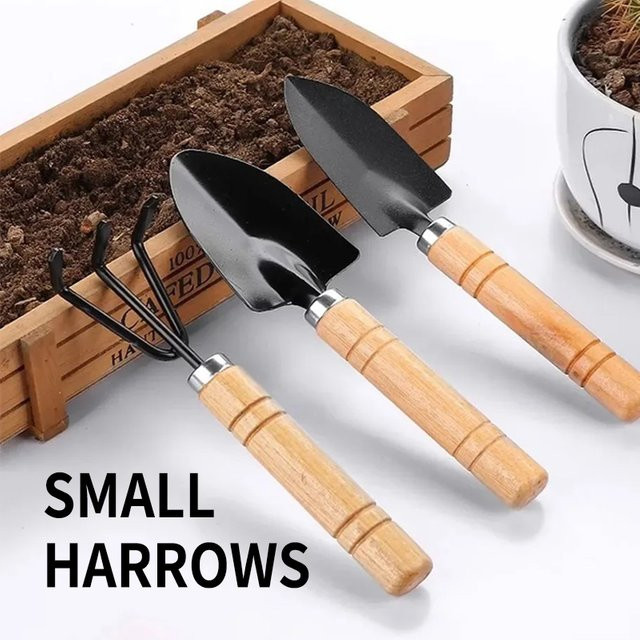 3-teiliges Garten-Handwerkzeug-Set mit Mini-Pflanzschaufeln zum Umtopfen und Graben für Indoor- und Outdoor-Pflanzen - Bild 1