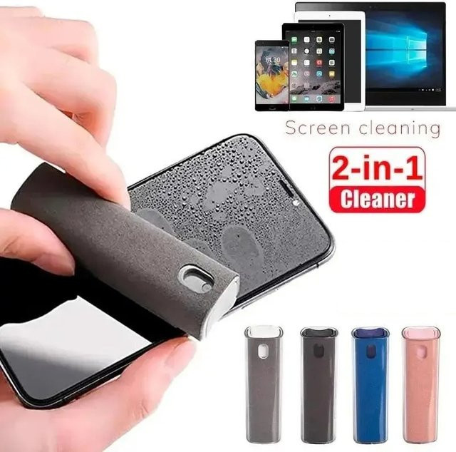 2 in 1 Bildschirmreiniger Set mit Sprühflasche und Mikrofaser-Tuch für Smartphone, Tablet und Touchscreens in Rot - Bild 1