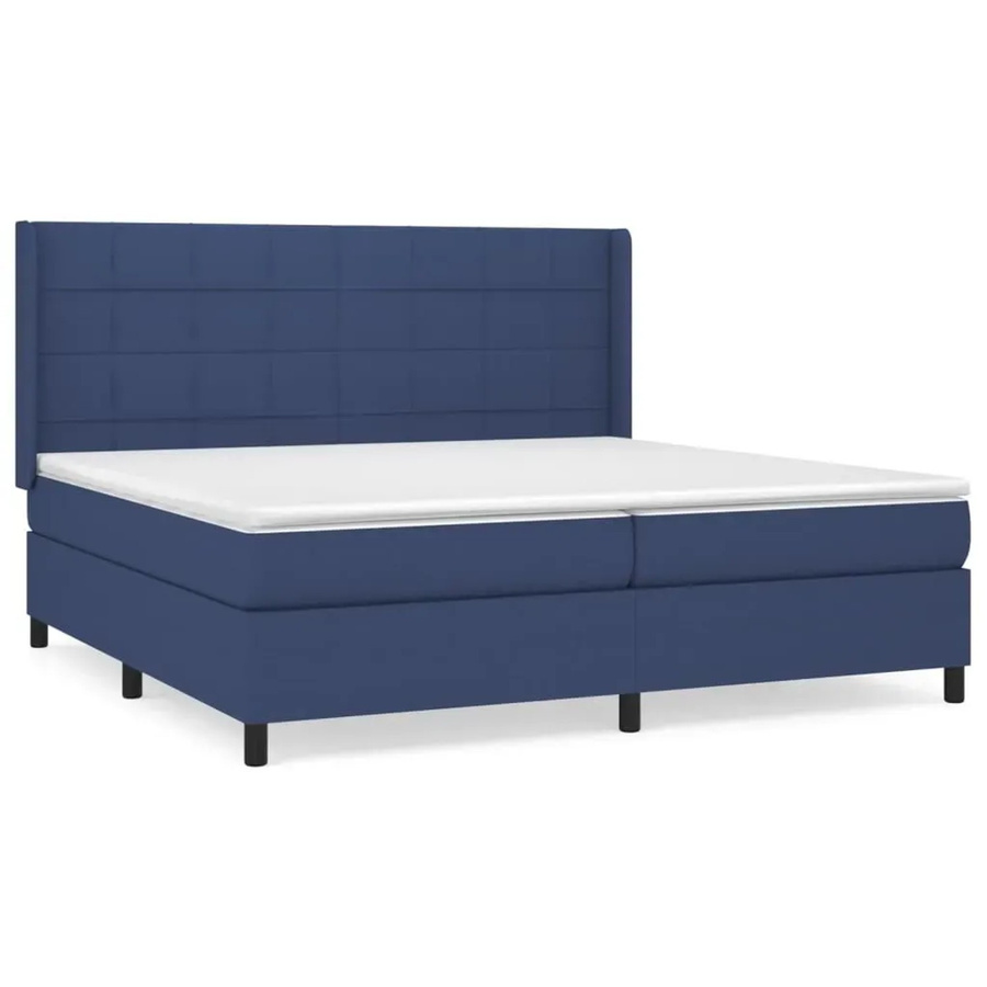 vidaXL Boxspringbett Hybrid mit Matratze und Kopfteil in Blau, B/T/H: 200 x 200 x 118 cm - Bild 2