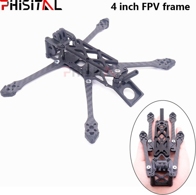 Phisital Aries4 4-Zoll Faltbarer FPV-Quadrocopter-Rahmen für Langstreckenflüge in Schwarz mit Huafei GPS und Unterstützung für 3S-4S Akkus - Bild 1