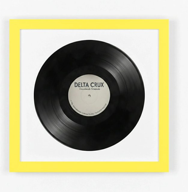 K-Möbel Schallplatten Rahmen Gelb mit weißem Passepartout für Vinyl, 2er Set, B/H: 40 x 40 cm - Bild 1