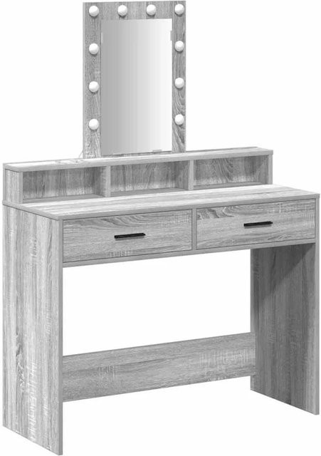 vidaXL Schminktisch mit Speicher in Grau aus Holzwerkstoff, B/T/H: 100 x 41 x 140 cm - Bild 1