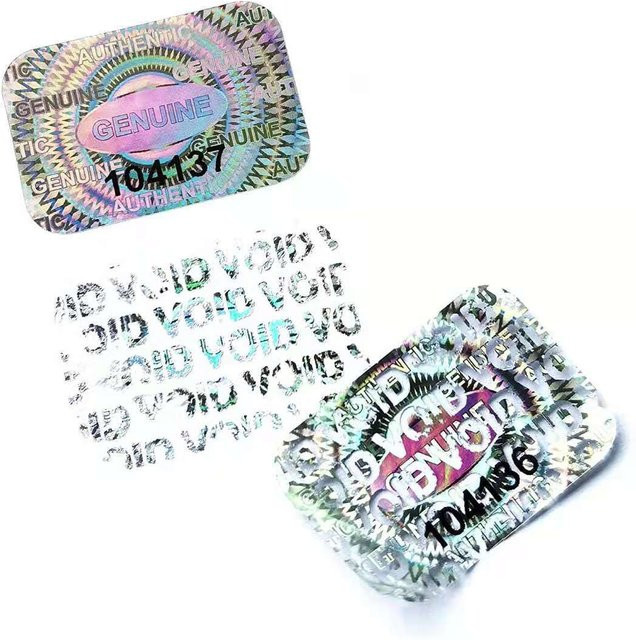 Manipulationssichere Sicherheitssiegel als holografische Laseretiketten mit Seriennummer, Silber/Mehrfarbig, B/H: 2,5 x 1,5 cm, 600 Stück - Bild 1