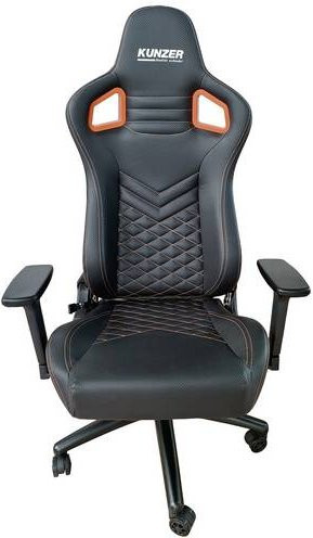 Kunzer Arbeitsdrehstuhl Schwarz/Orange mit Armlehnen und Rollen 7RBS03 - Bild 1